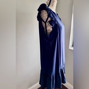 Cece Navy Ruffle Sleeve Dress, size 12